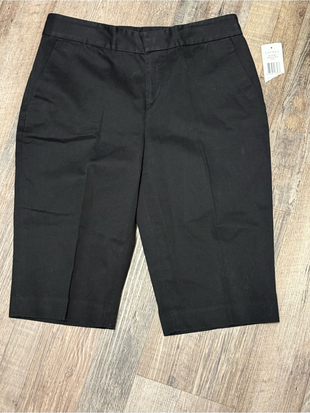 Lauren Ralph Lauren Black Mid-Rise Stretch Twill Bermuda Shorts Size 2